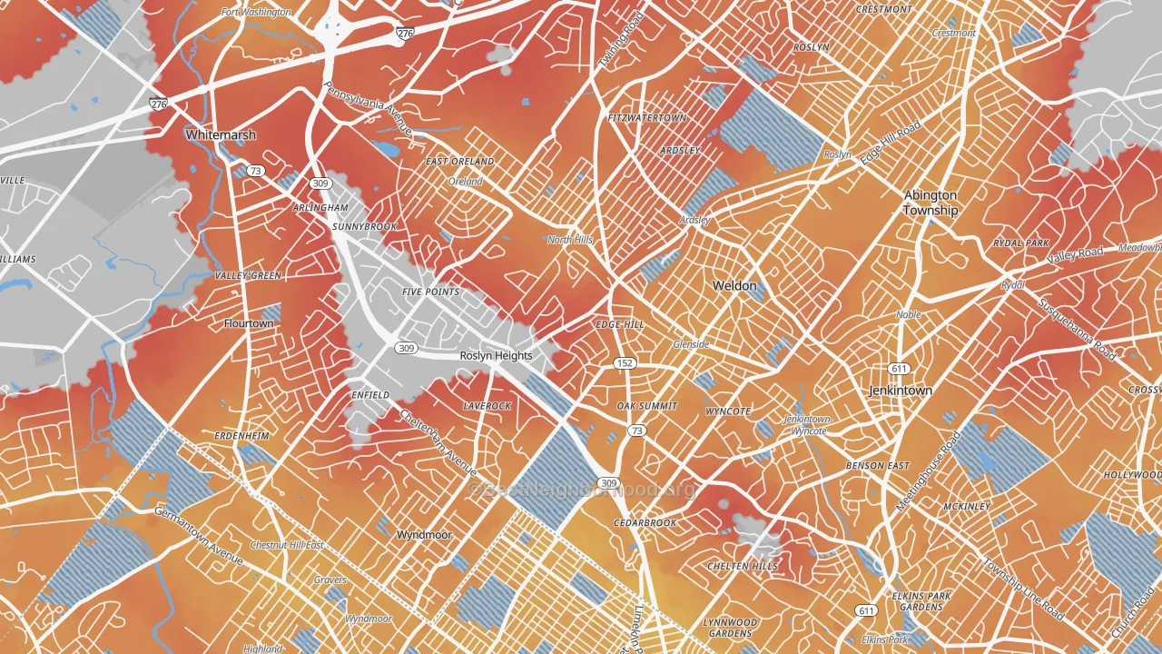 Transit Grade map of 19038, PA