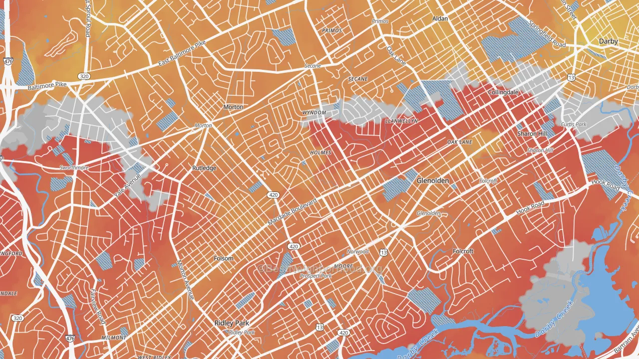 Transit Grade map of 19043, PA