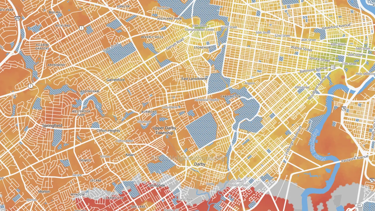 Transit Grade map of 19050, PA