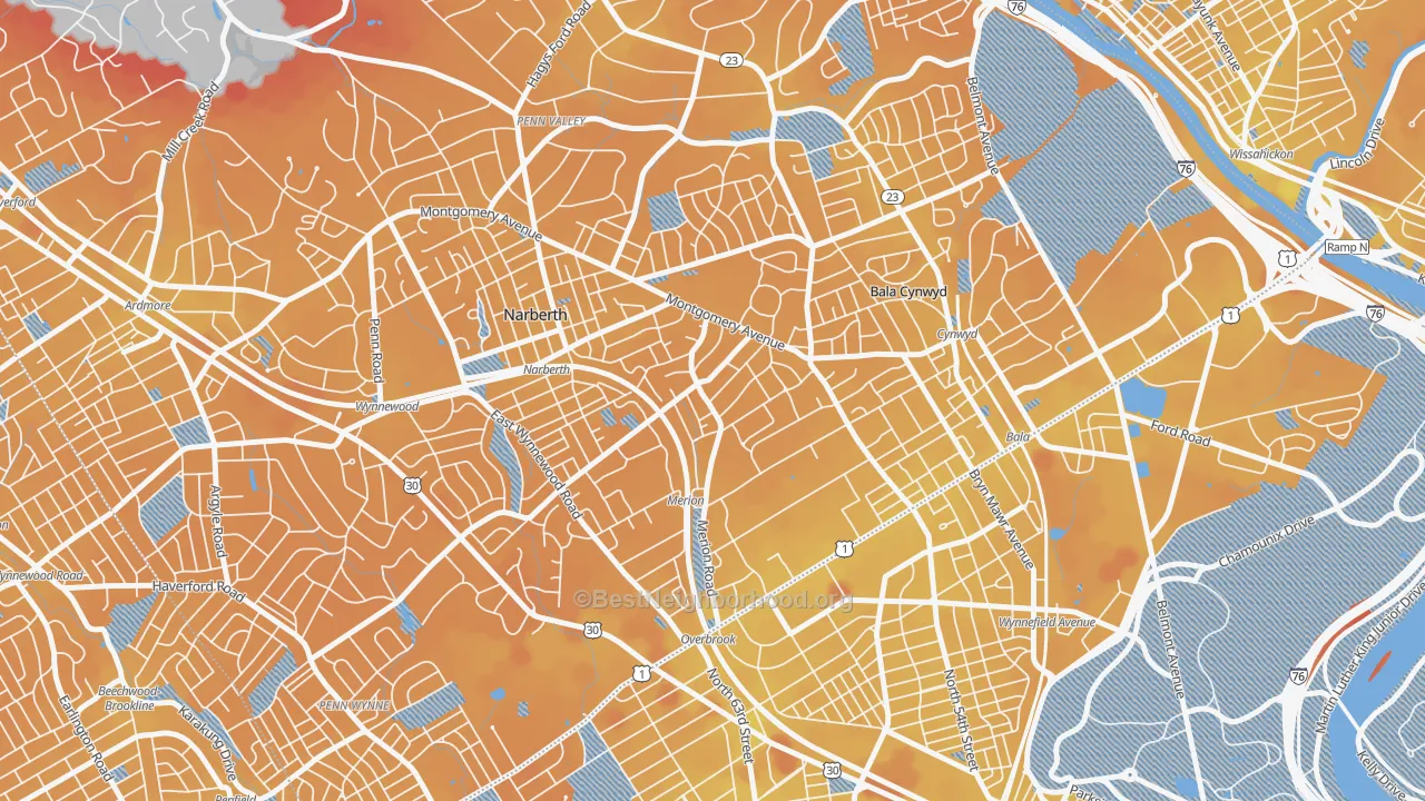 Transit Grade map of 19066, PA