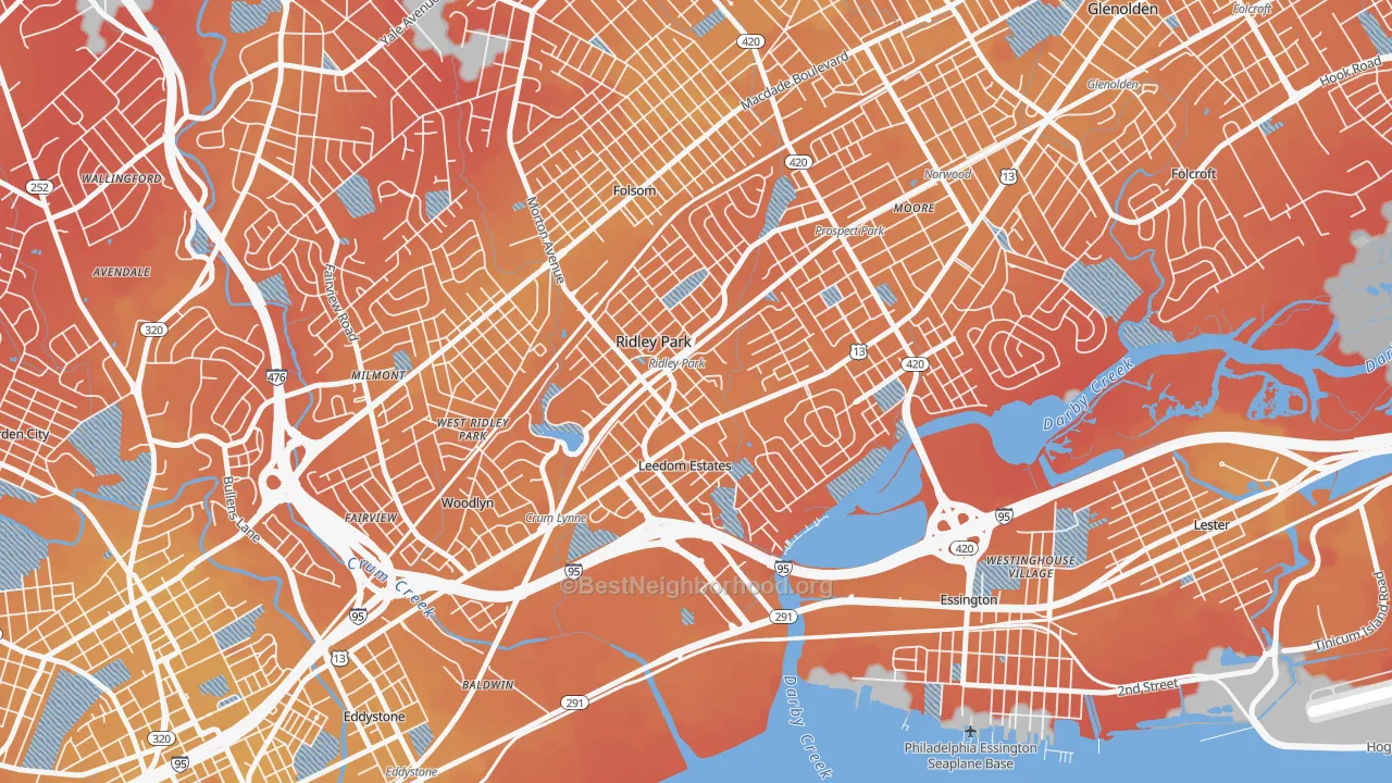 Transit Grade map of 19078, PA