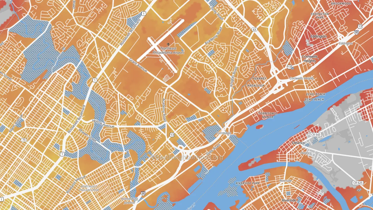 Transit Grade map of 19114, PA
