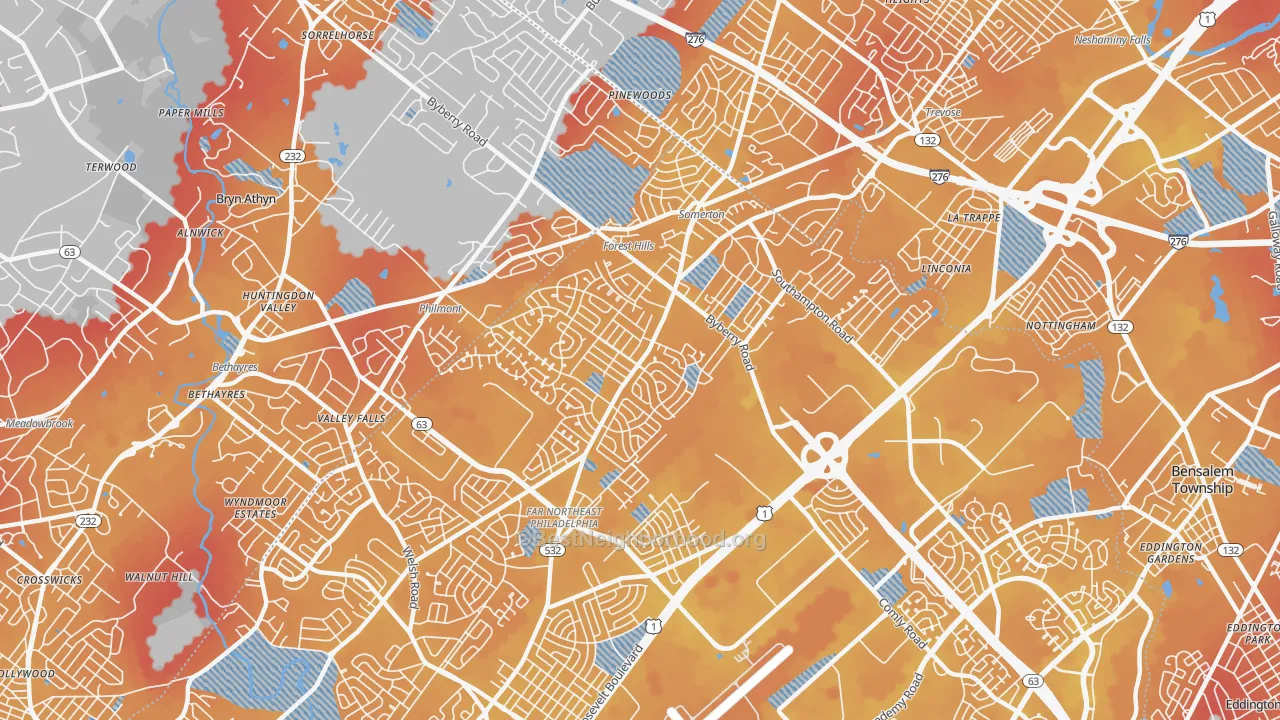 Transit Grade map of 19116, PA