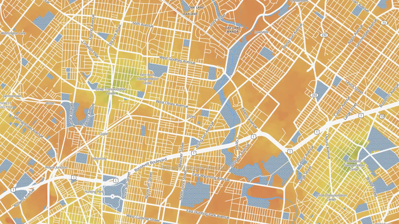 Transit Grade map of 19120, PA