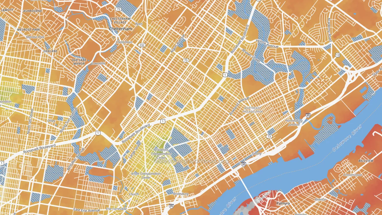 Transit Grade map of 19149, PA