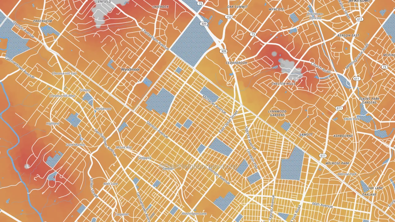 Transit Grade map of 19150, PA