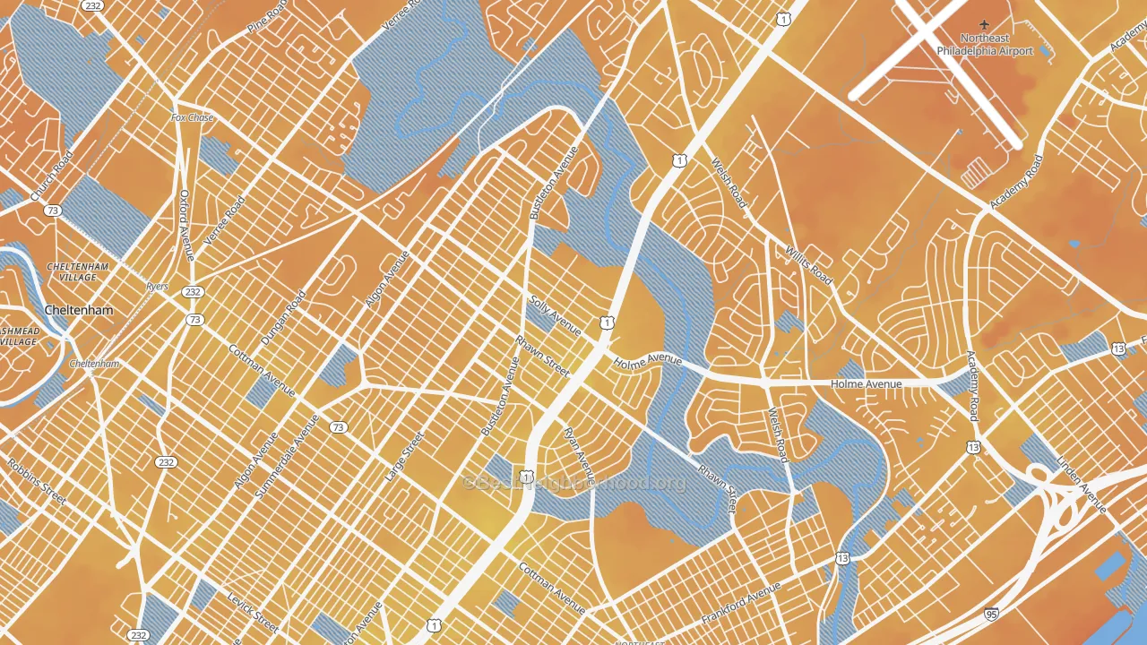 Transit Grade map of 19152, PA