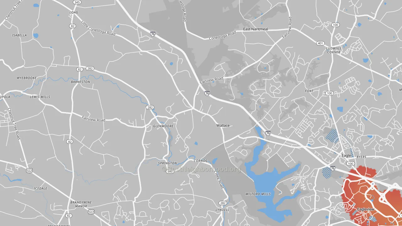 Transit Grade map of 19343, PA