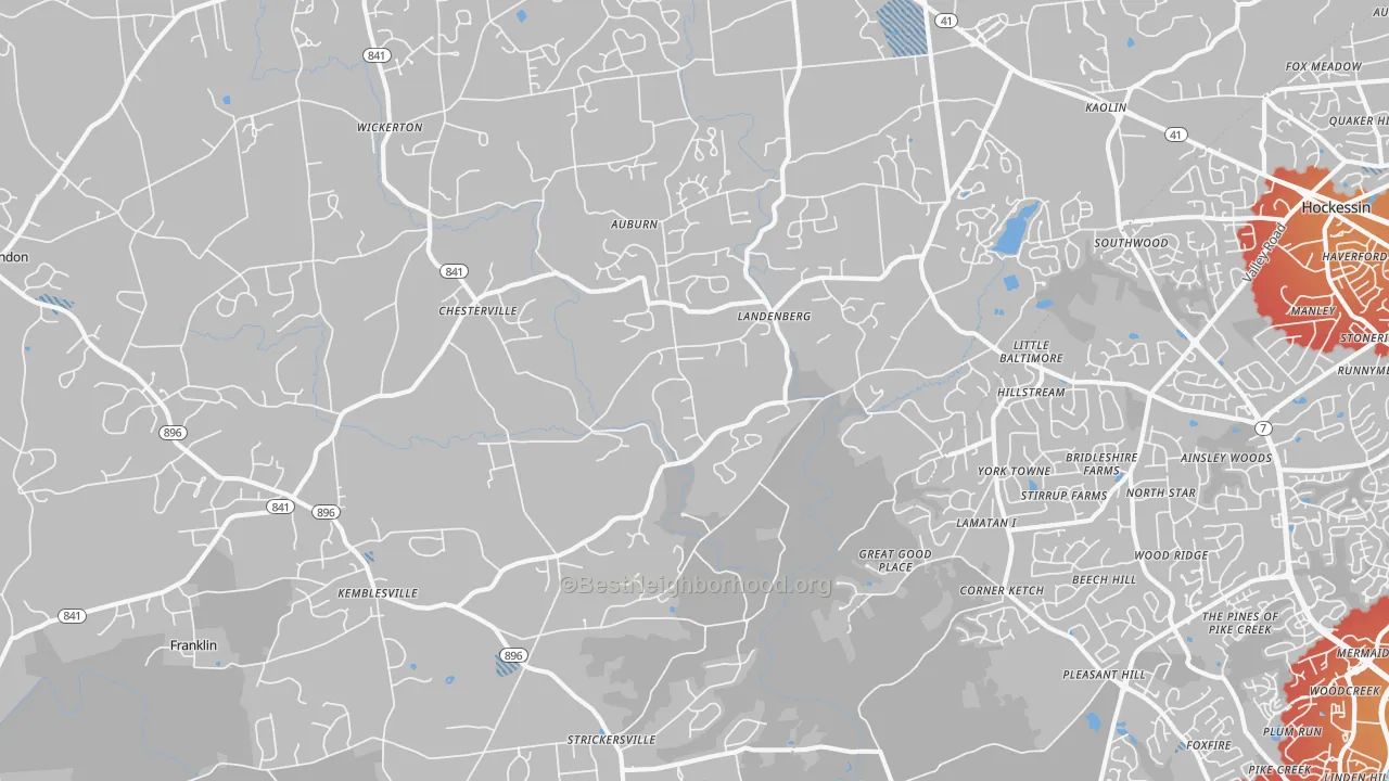 Transit Grade map of 19350, PA