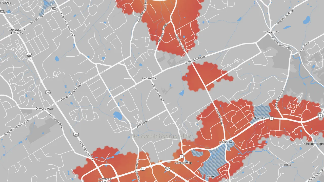Transit Grade map of 19373, PA