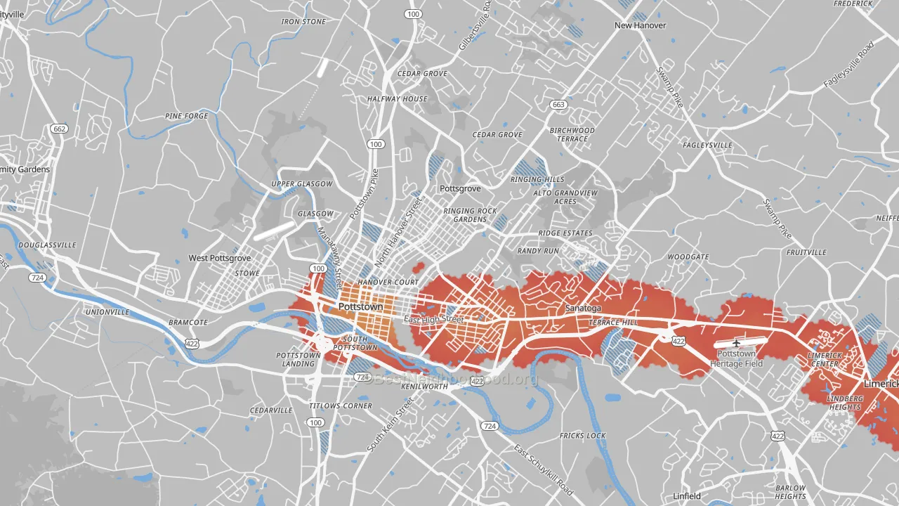 Transit Grade map of 19464, PA