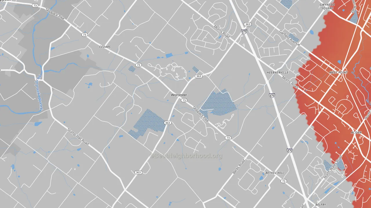 Transit Grade map of 19490, PA