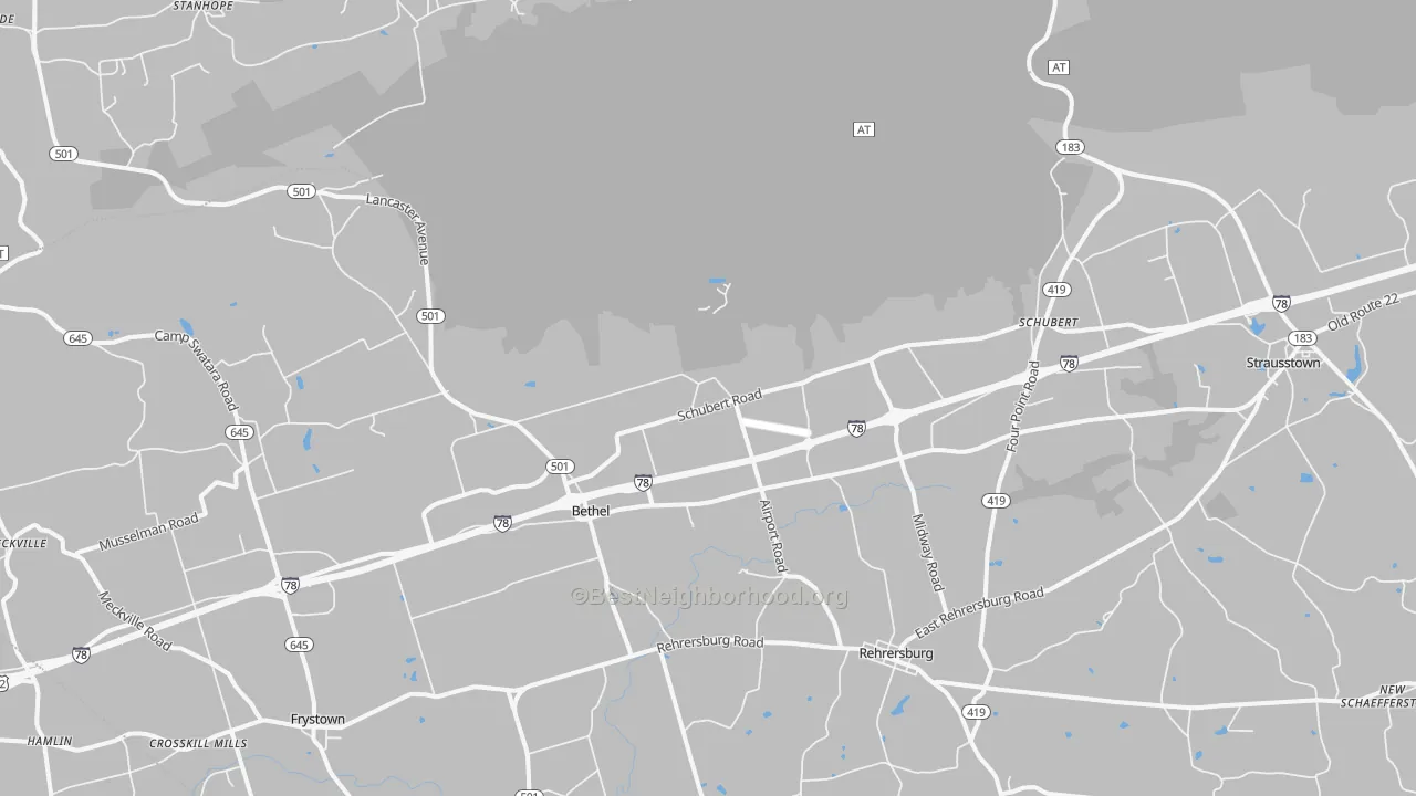 Transit Grade map of 19507, PA