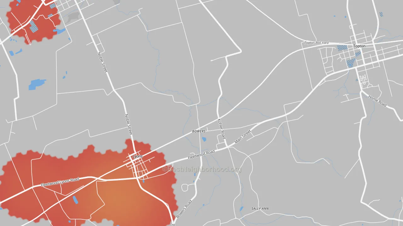Transit Grade map of 19511, PA