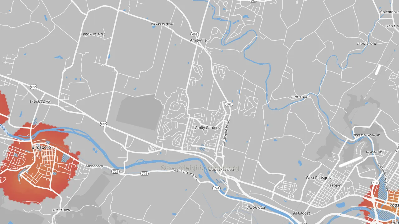 Transit Grade map of 19518, PA