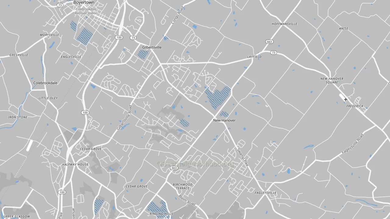 Transit Grade map of 19525, PA