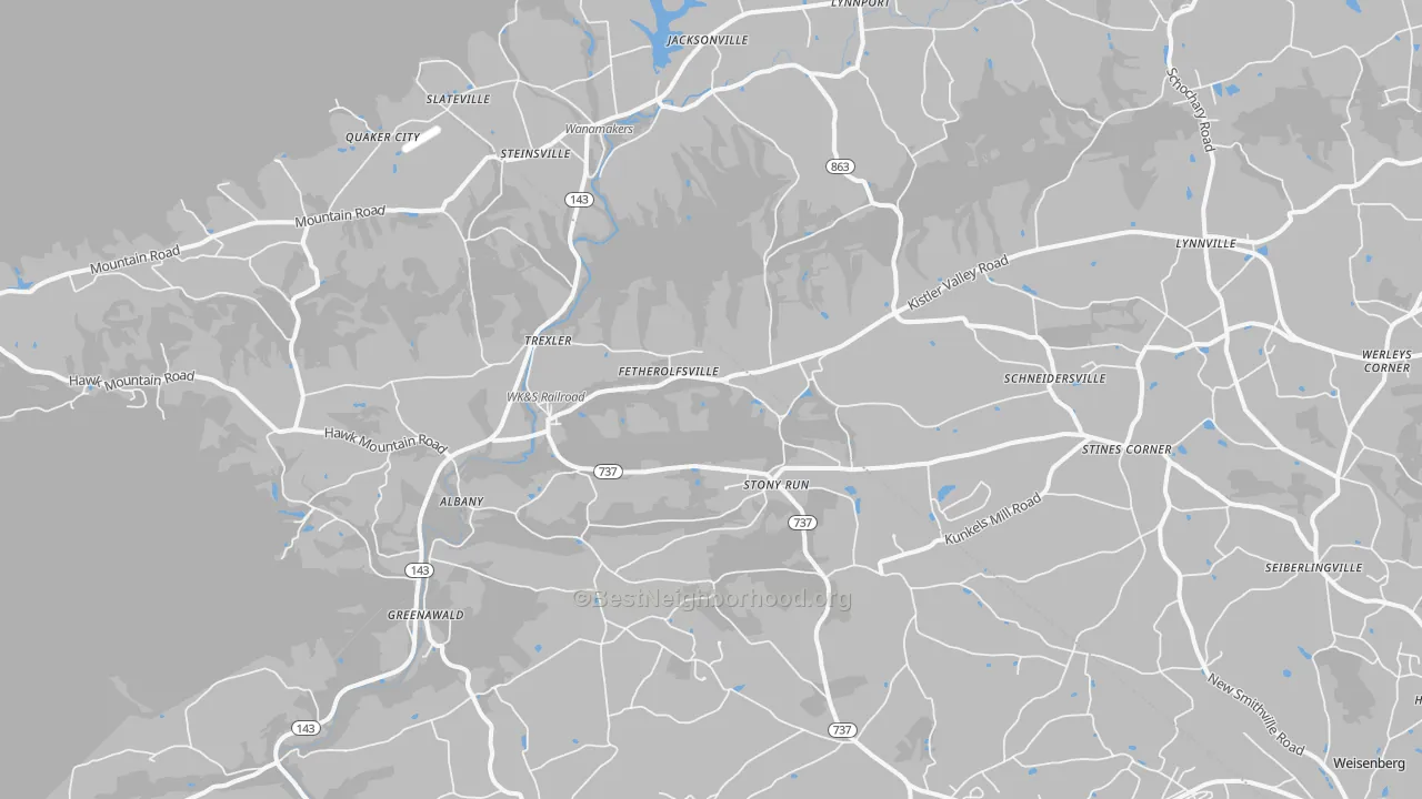 Transit Grade map of 19529, PA