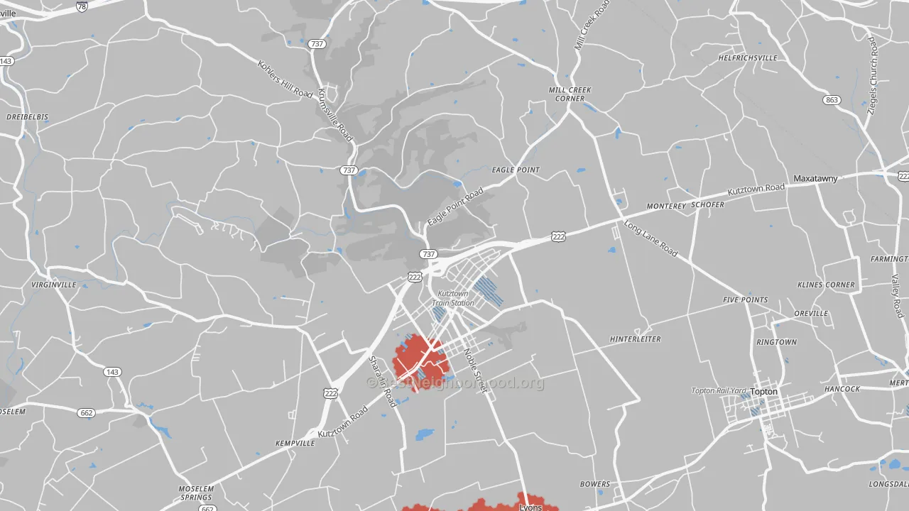 Transit Grade map of 19530, PA