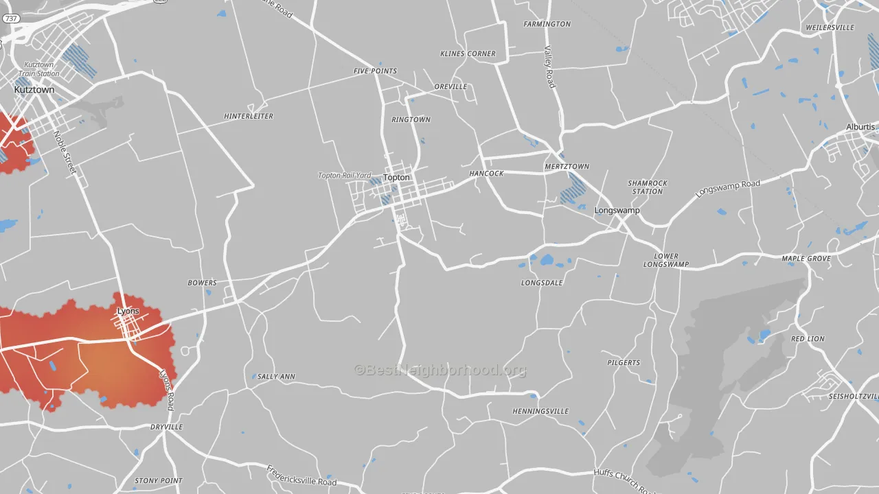 Transit Grade map of 19539, PA