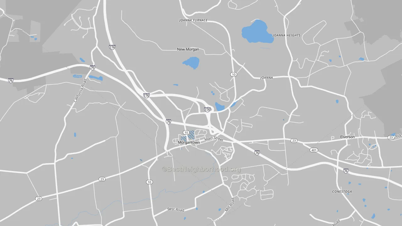 Transit Grade map of 19543, PA