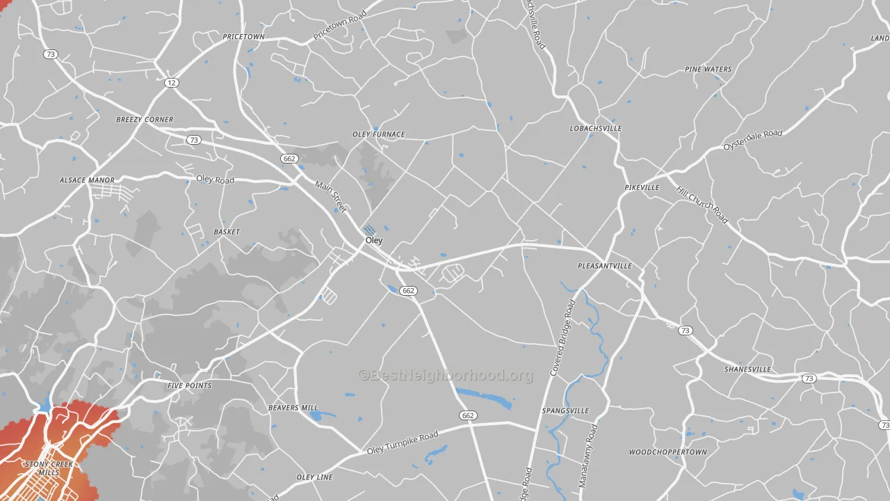Transit Grade map of 19547, PA