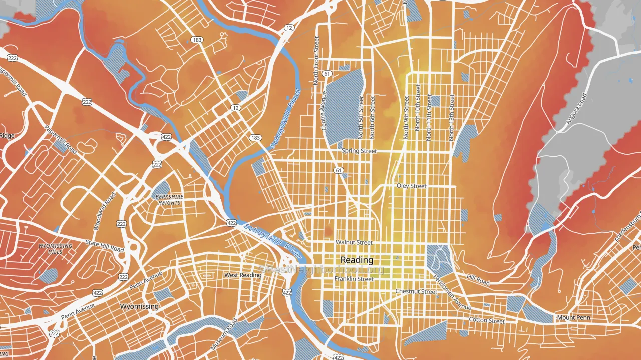 Transit Grade map of 19601, PA