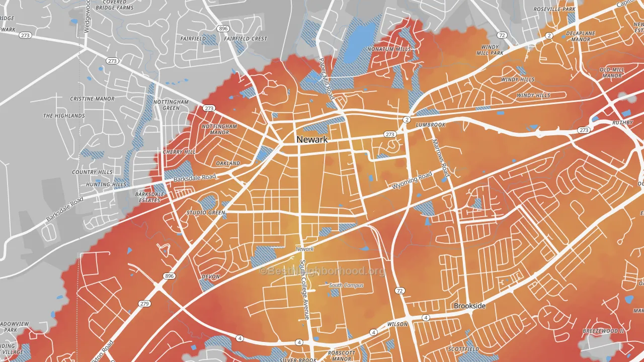 Transit Grade map of 19717, DE