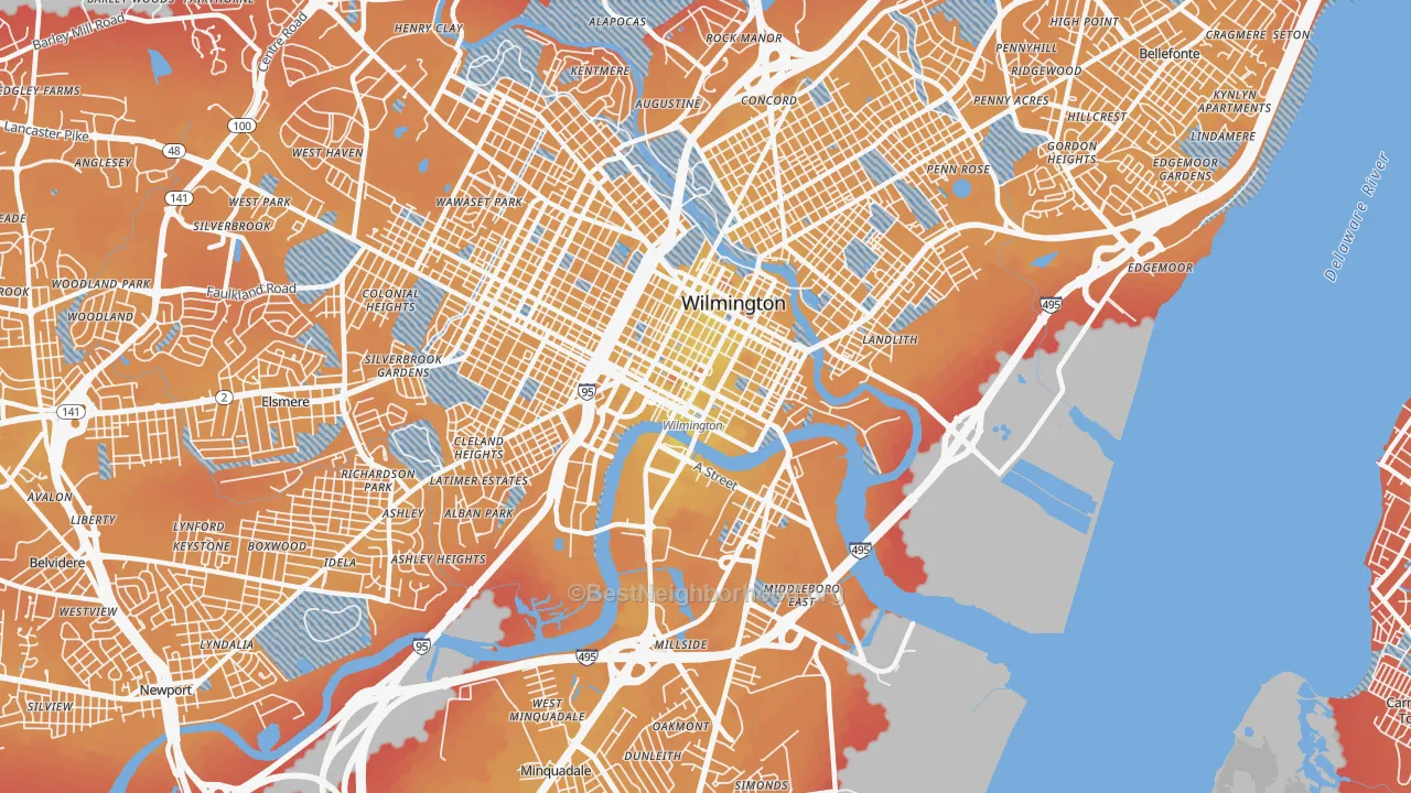 Transit Grade map of 19801, DE