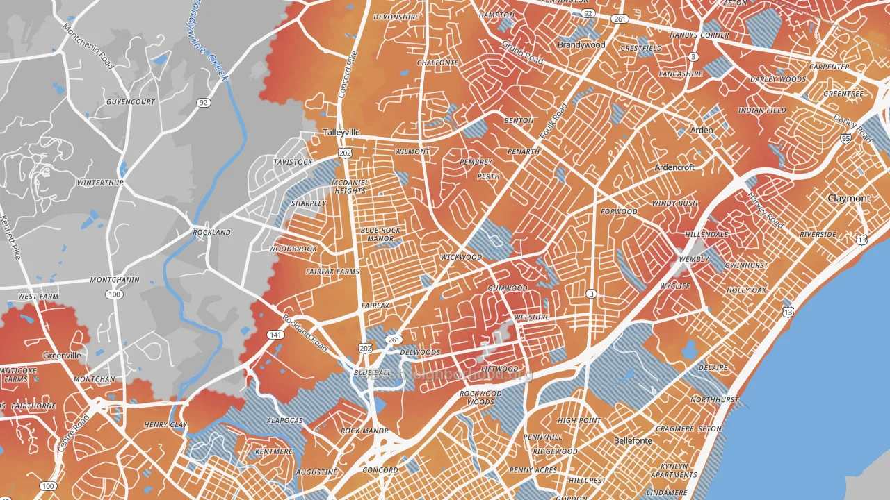 Transit Grade map of 19803, DE