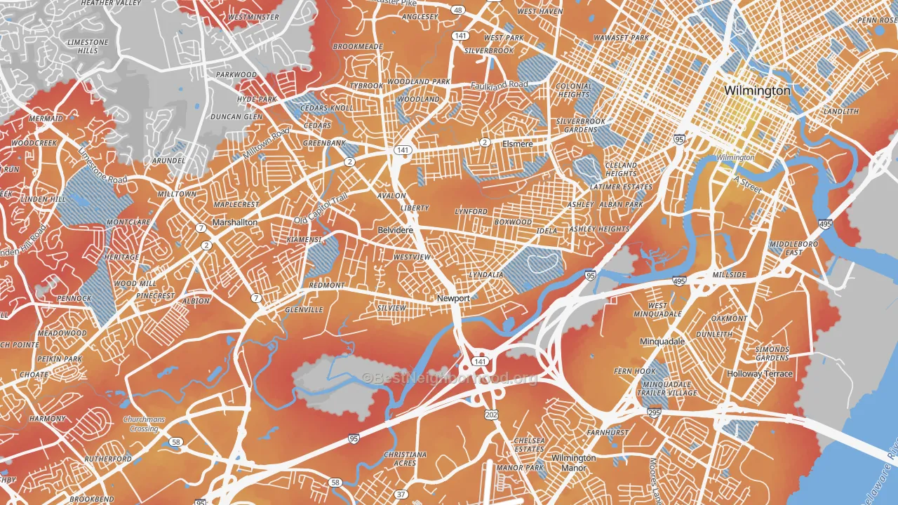 Transit Grade map of 19804, DE