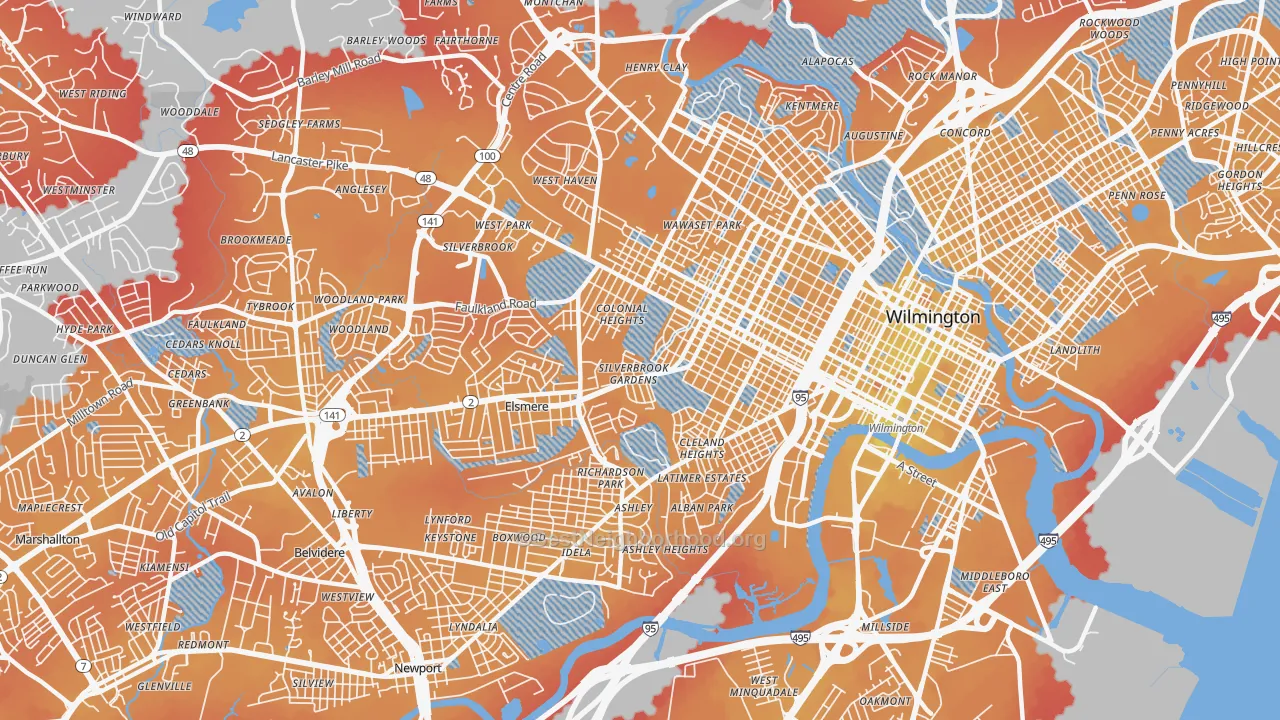 Transit Grade map of 19805, DE