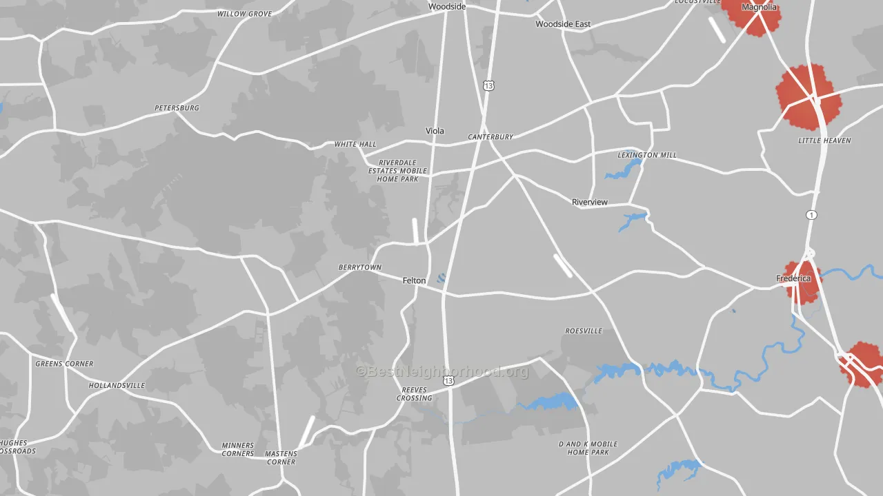 Transit Grade map of 19943, DE
