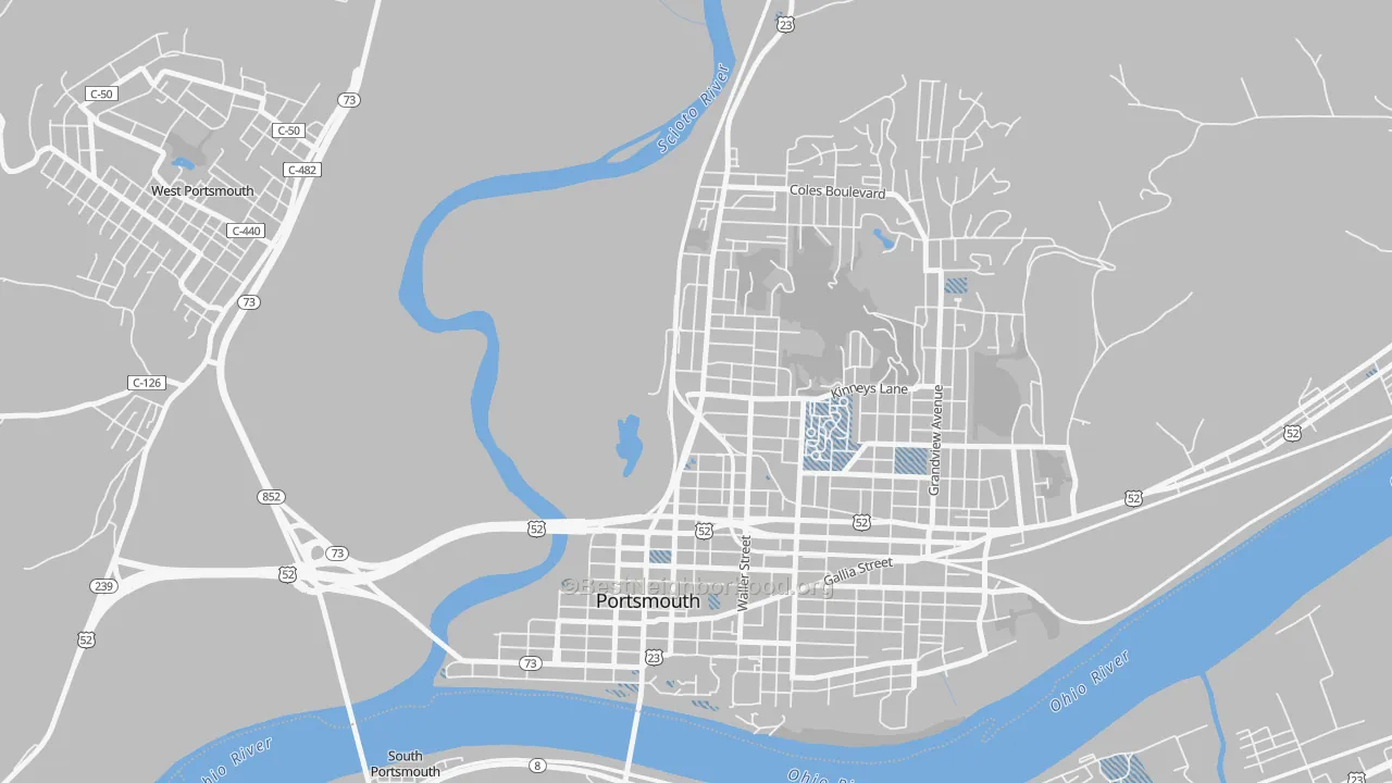 Transit Grade map of 1st Ward, Portsmouth, OH