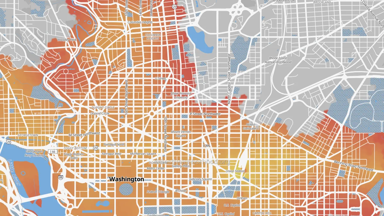 Transit Grade map of 20001, DC