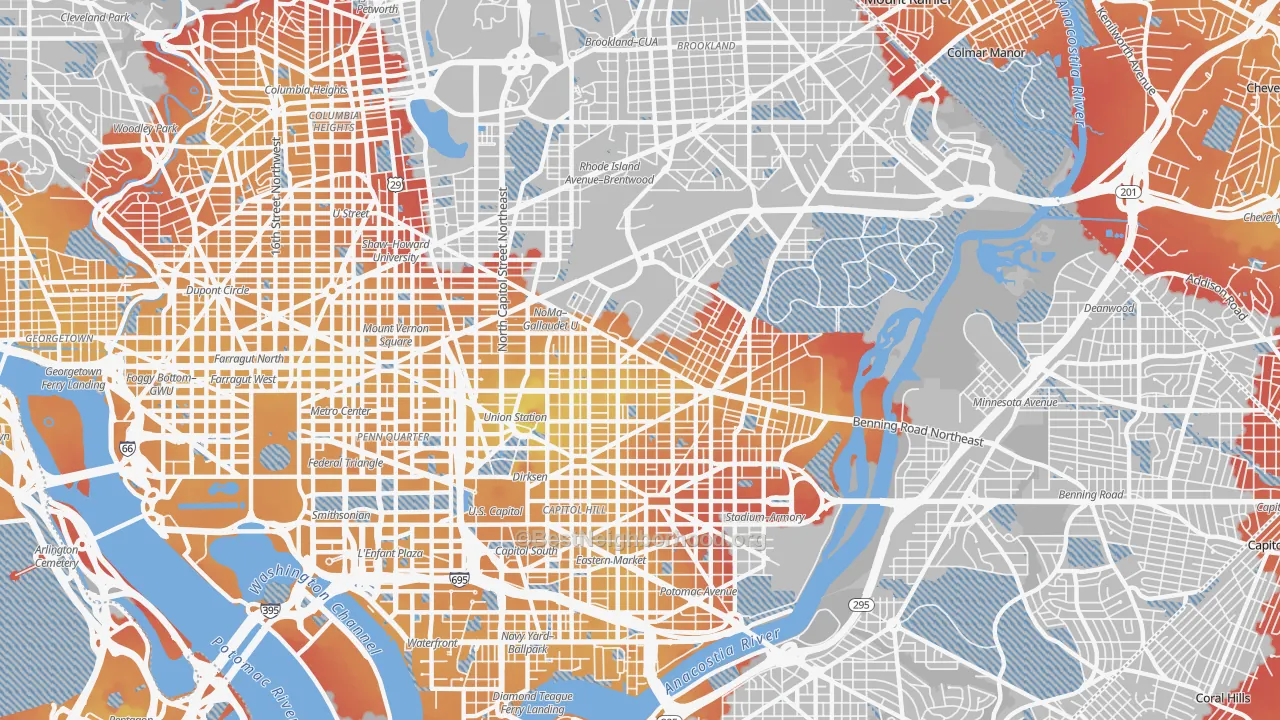 Transit Grade map of 20002, DC