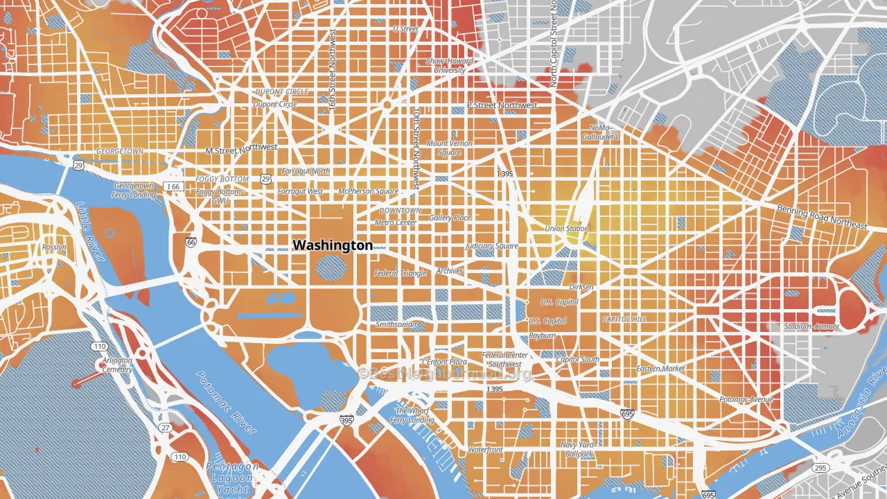 Transit Grade map of 20004, DC