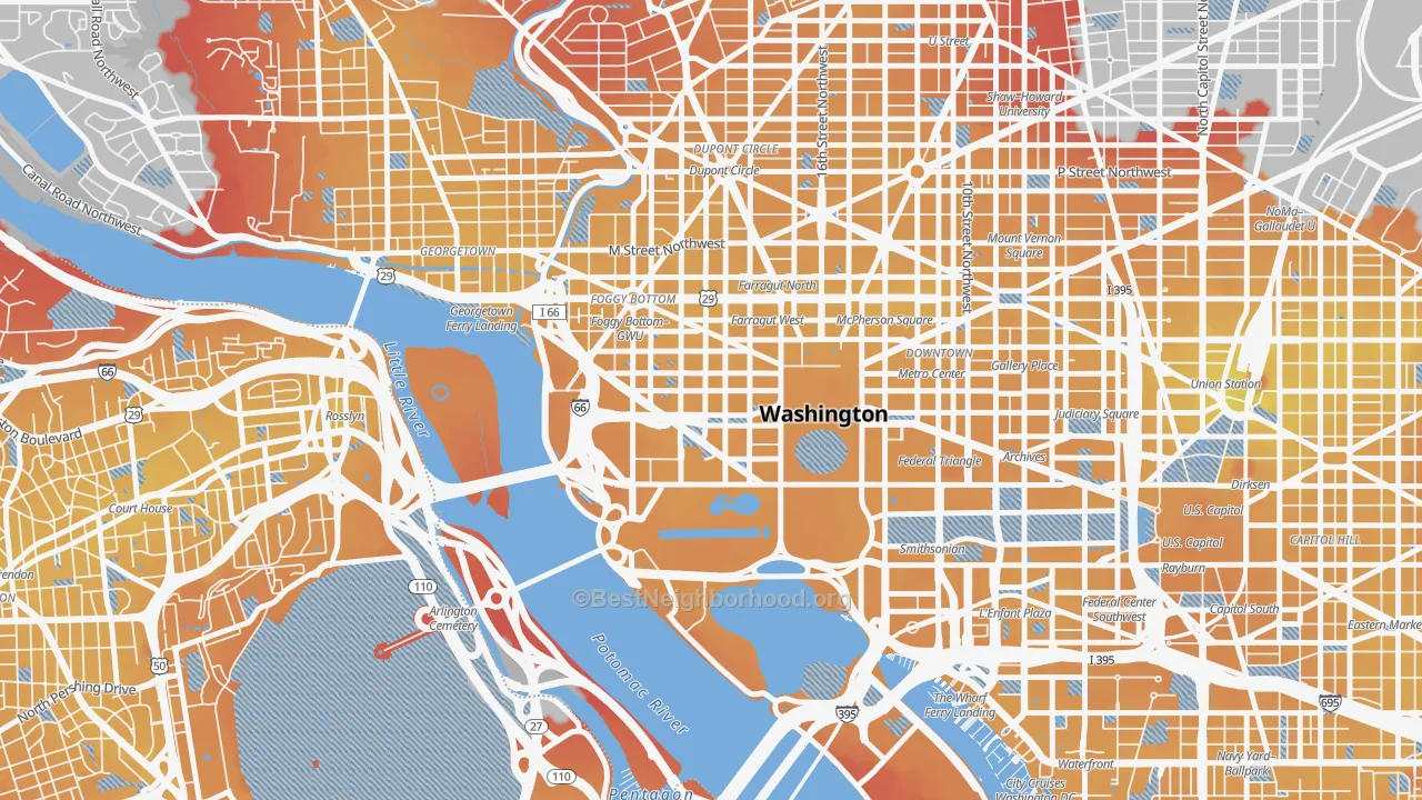 Transit Grade map of 20006, DC