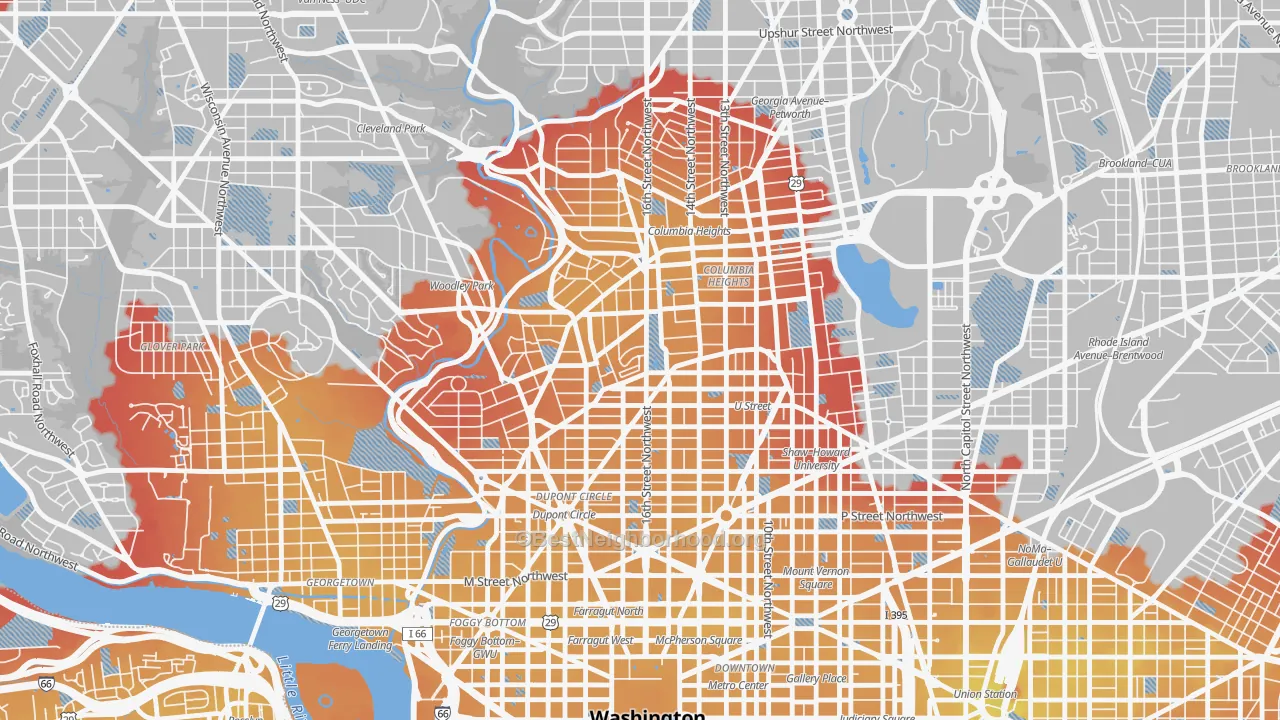 Transit Grade map of 20009, DC
