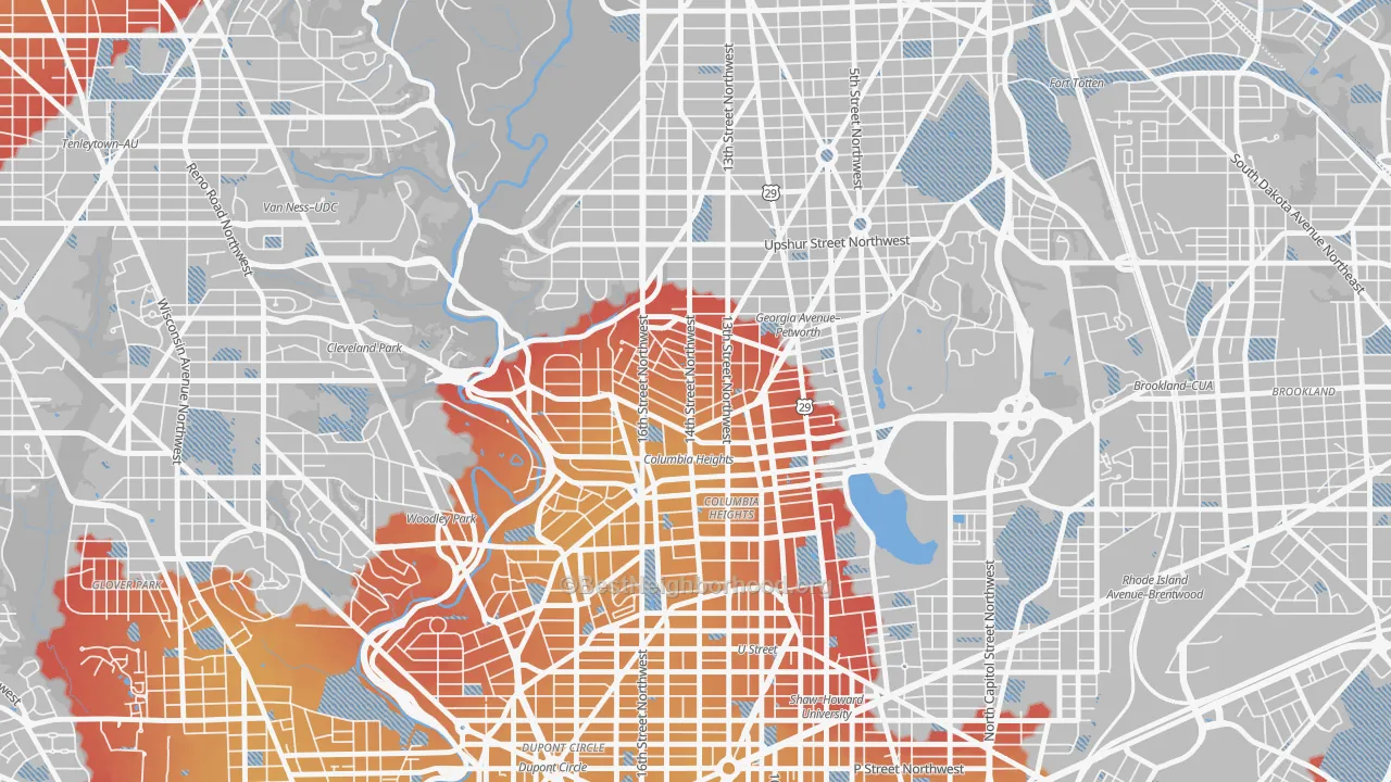 Transit Grade map of 20010, DC
