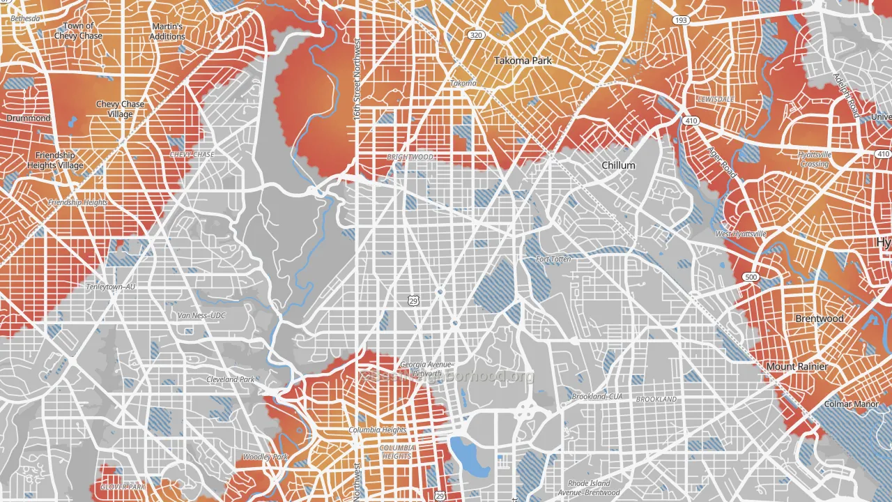 Transit Grade map of 20011, DC
