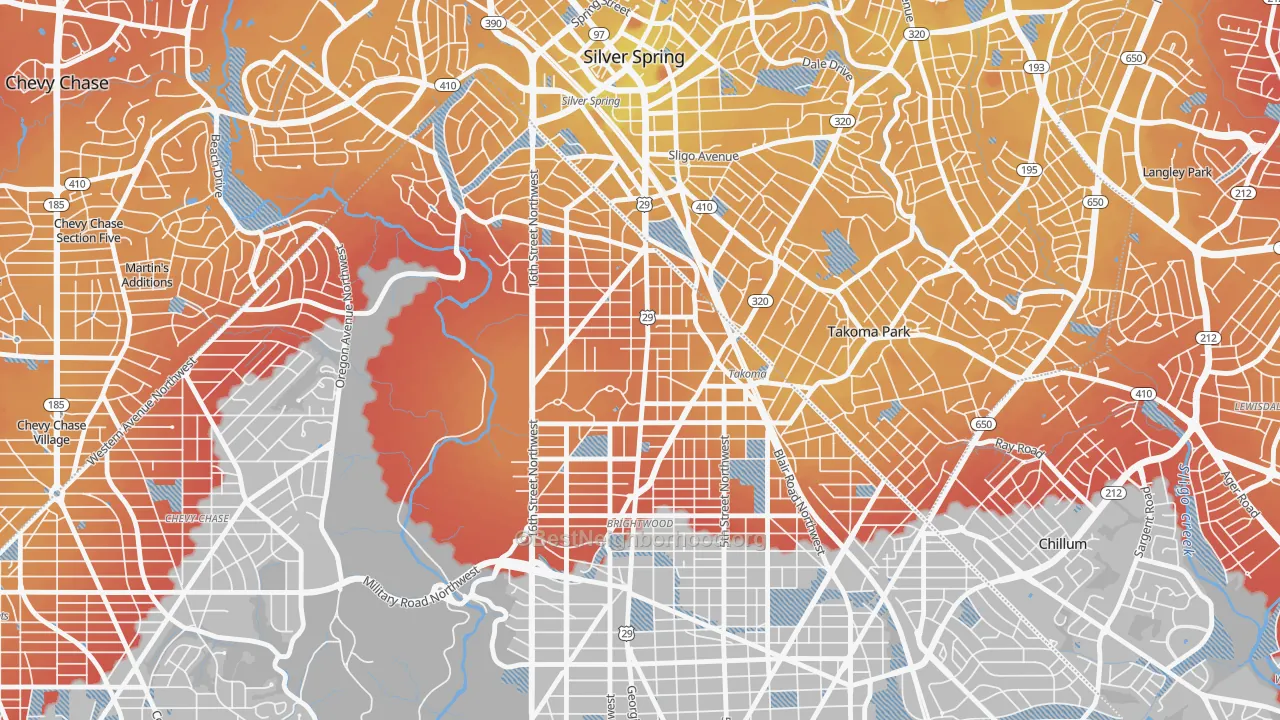 Transit Grade map of 20012, DC