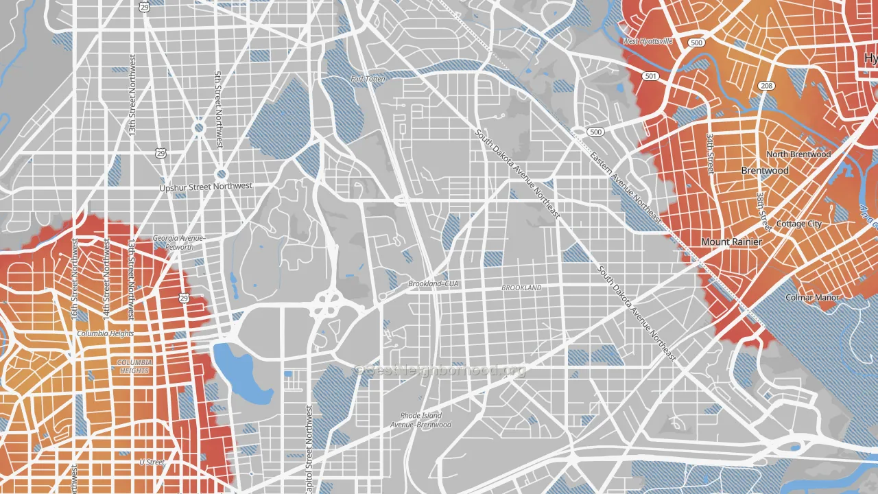 Transit Grade map of 20017, DC