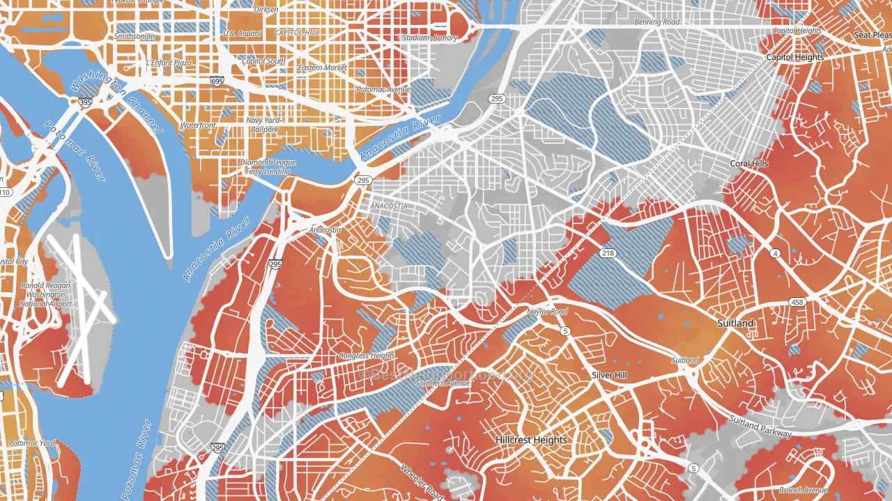 Transit Grade map of 20020, DC