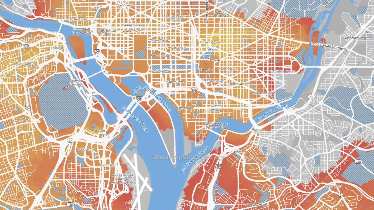 Transit Grade map of 20024, DC