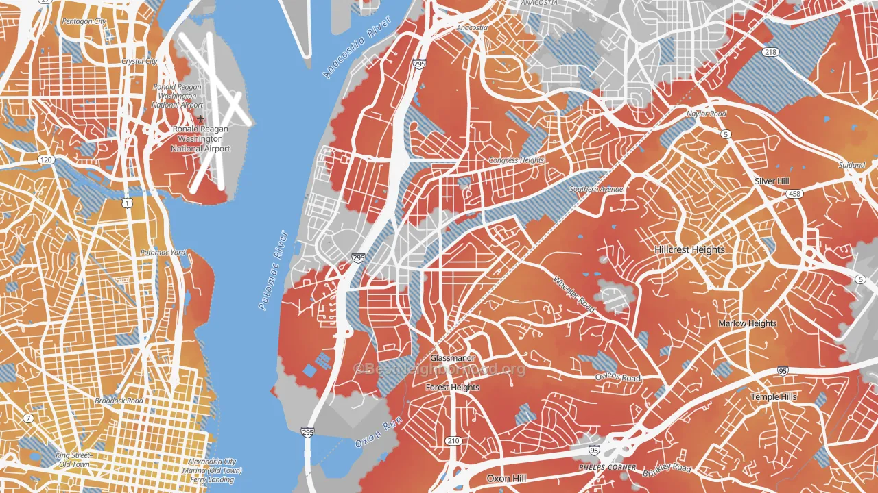 Transit Grade map of 20032, DC