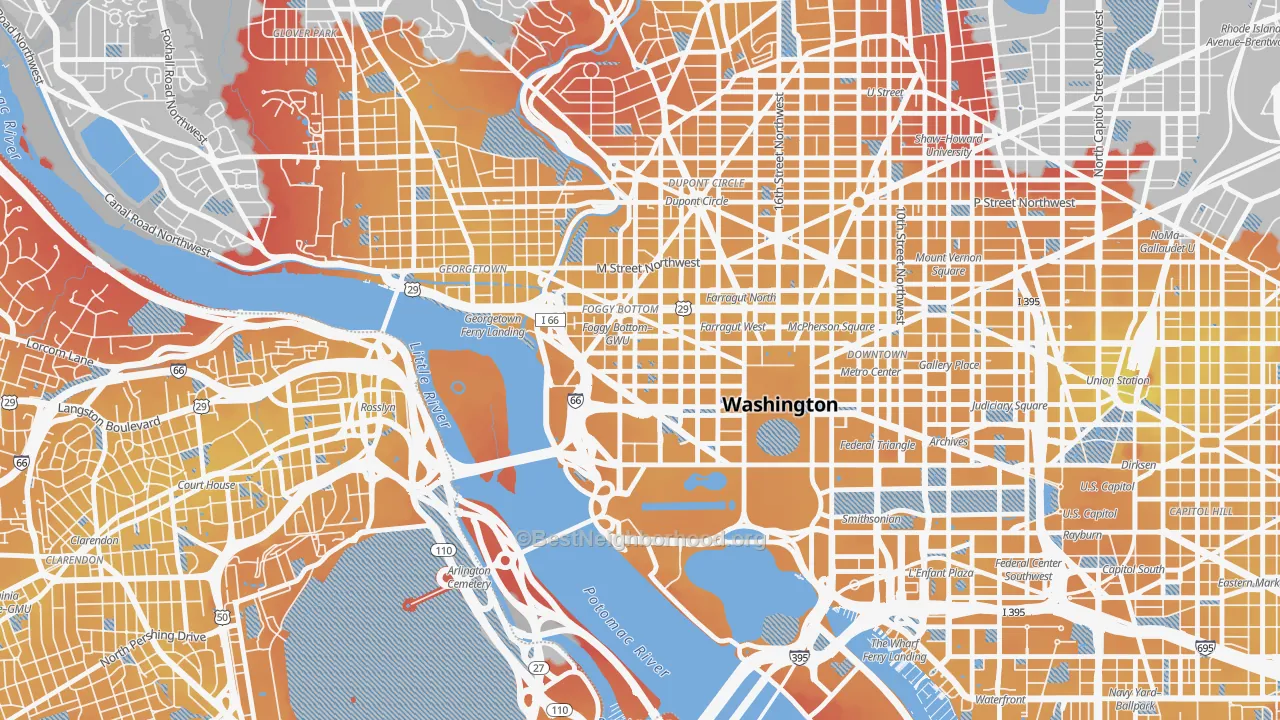 Transit Grade map of 20052, DC