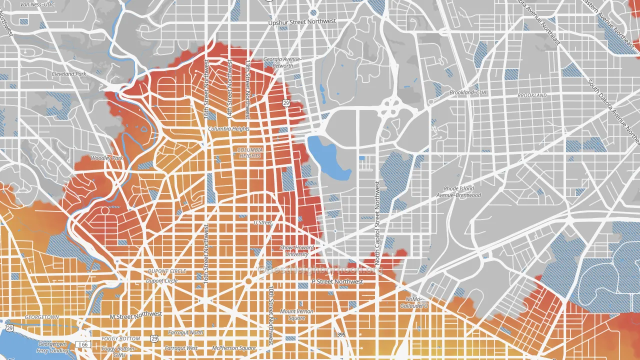 Transit Grade map of 20059, DC