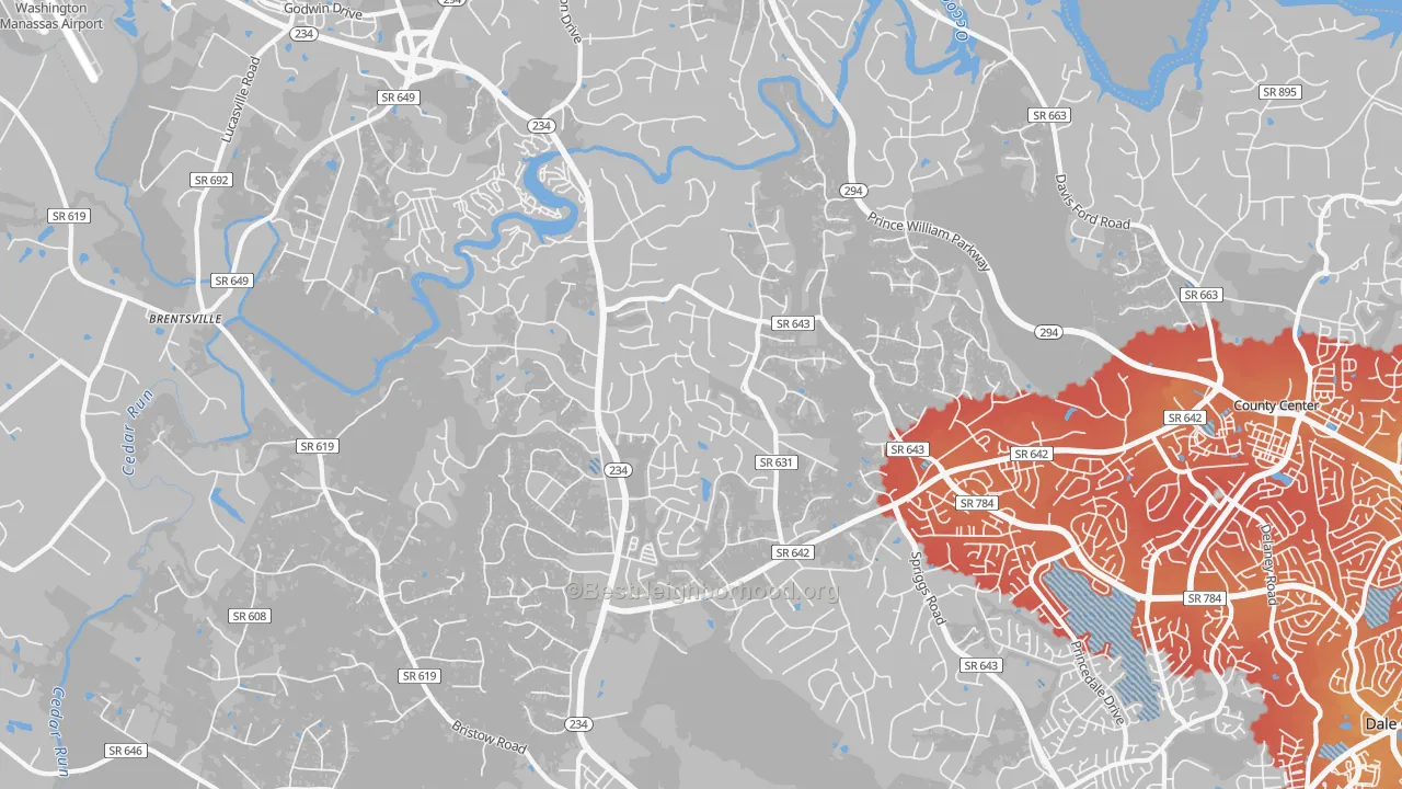 Transit Grade map of 20112, VA