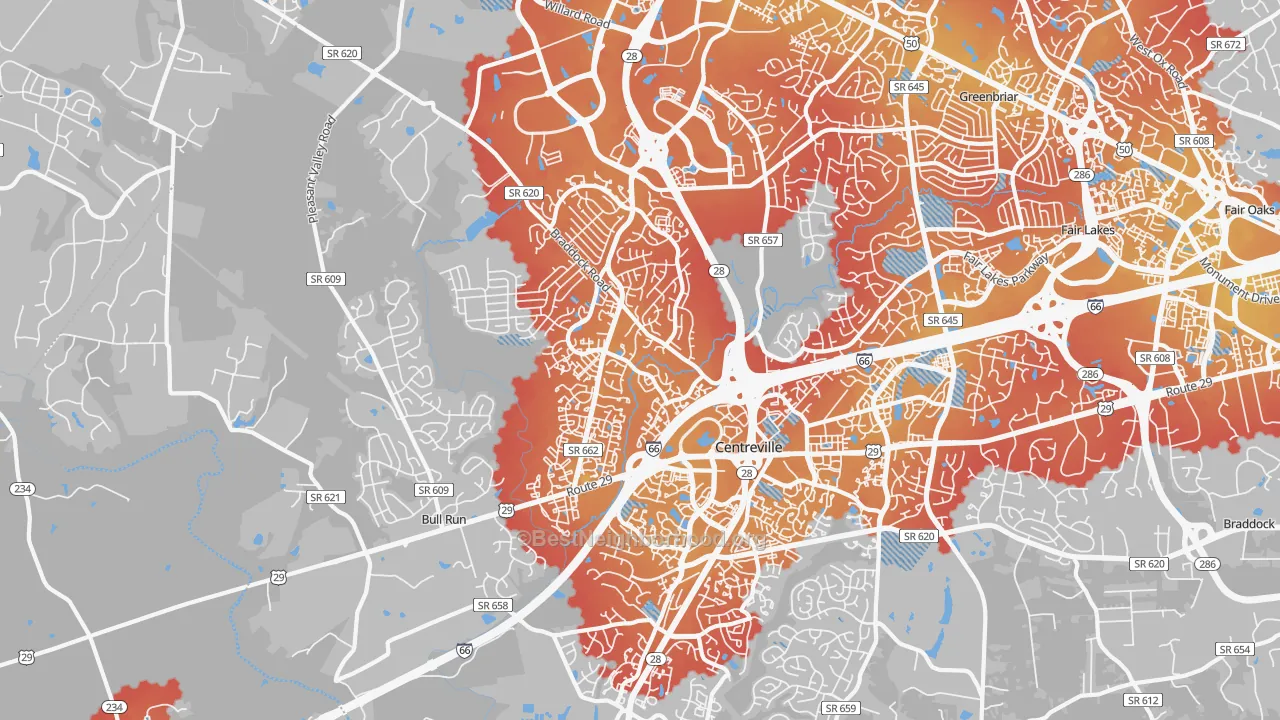 Transit Grade map of 20120, VA