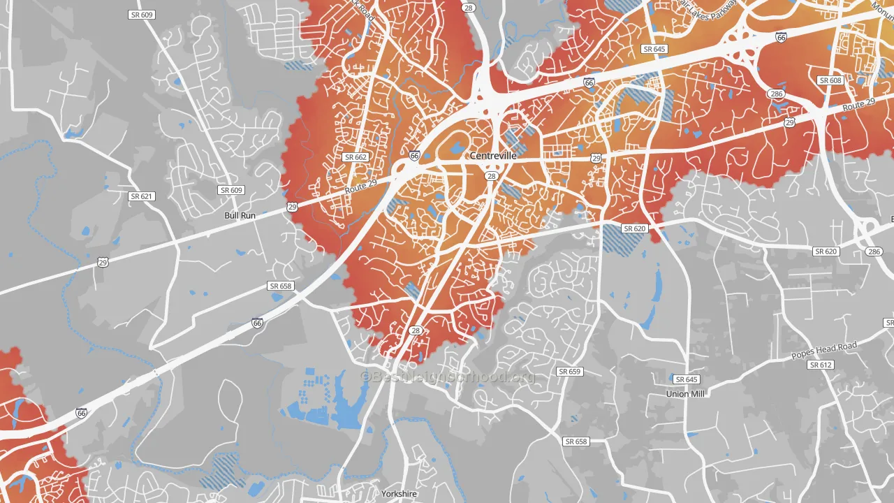 Transit Grade map of 20121, VA
